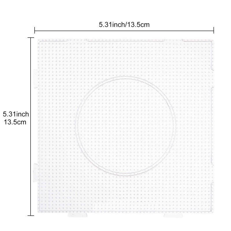 Ziqi 12PCS Mini Fuse Beads Pegboards  2.6mm Plastic Perler Bead Pegboard  Square Fuse Beads Board  Large Clear Perler Bead Pegboard Work for 2.6MM Mini Fuse Beads  Craft Beads-5.3 x 5.3 Inch - Image 2